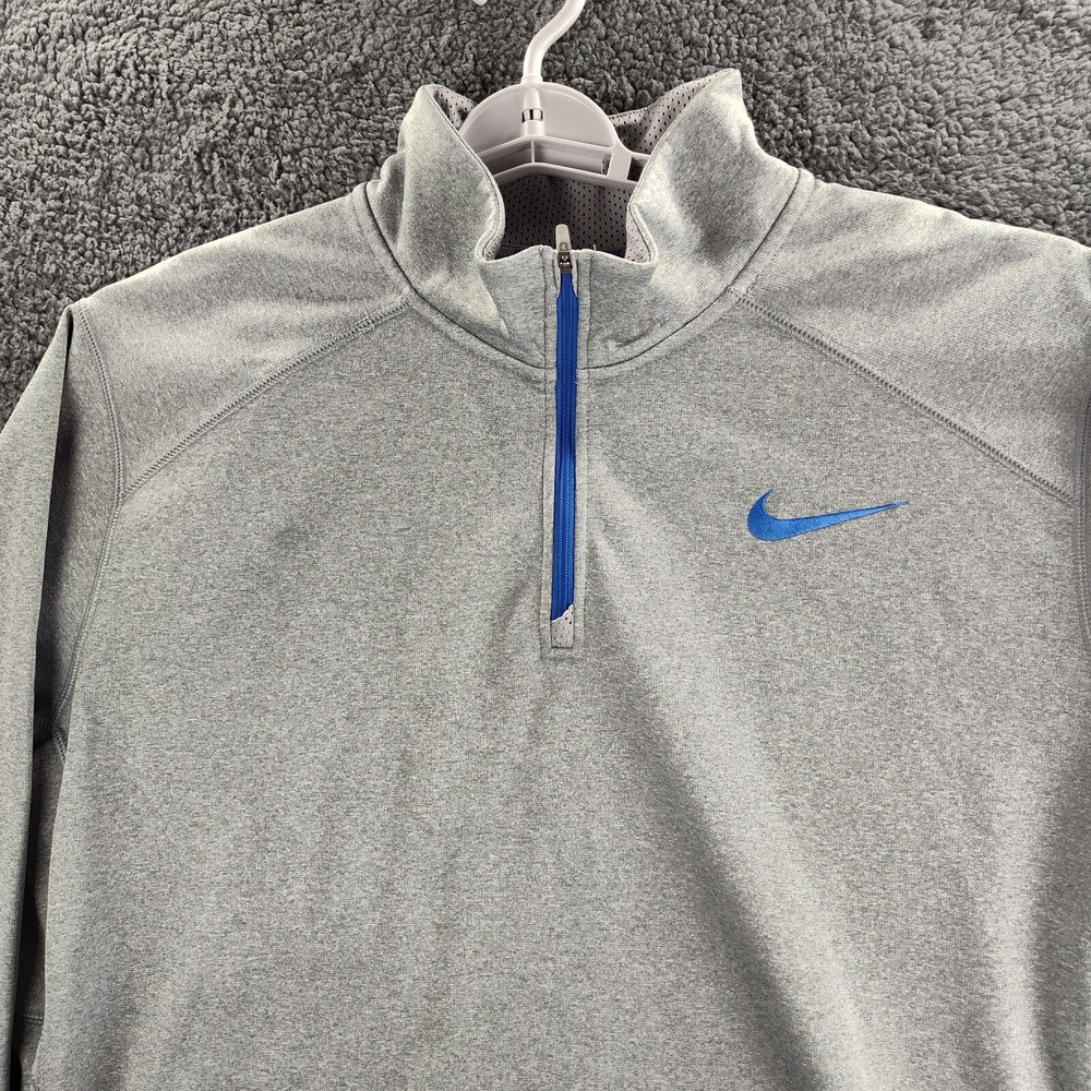 Nike Therma Fit Sweater Gray Blue Men's XL Long Sleeve 1/4 Zip Pullover Casual - Picture 3 of 12